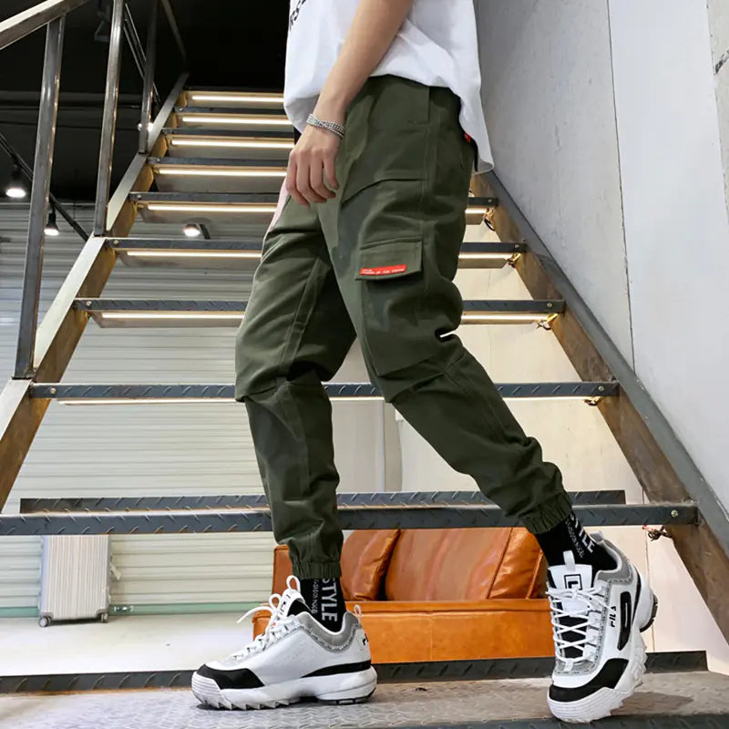 2019 Men's Casual Cargo Pants with Tapered Fit