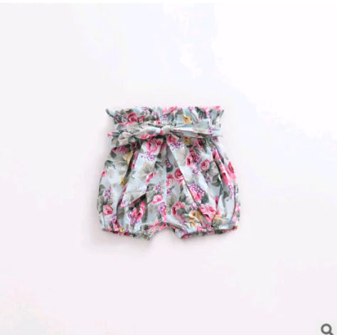 Summer Girls' Bowknot Ruffle Bread Pants and Shorts
