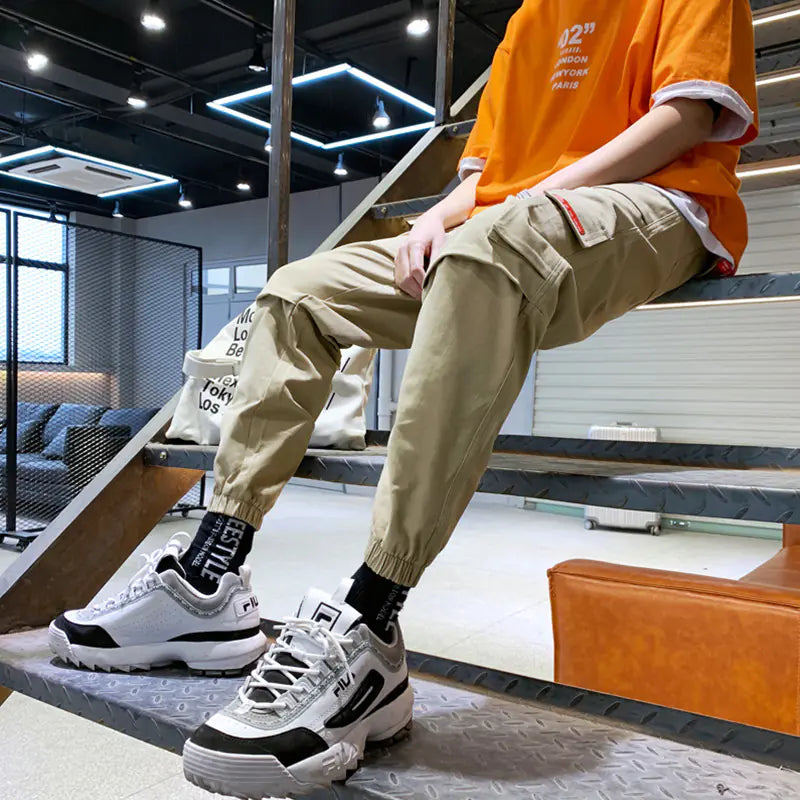 2019 Men's Casual Cargo Pants with Tapered Fit