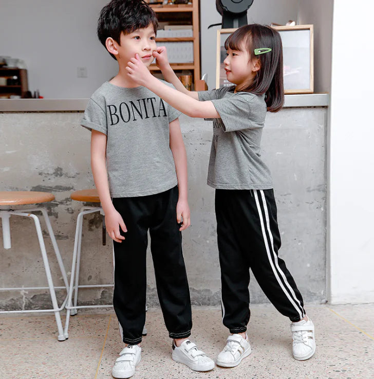 Kids' Casual Summer Pants with Side Stripe Design