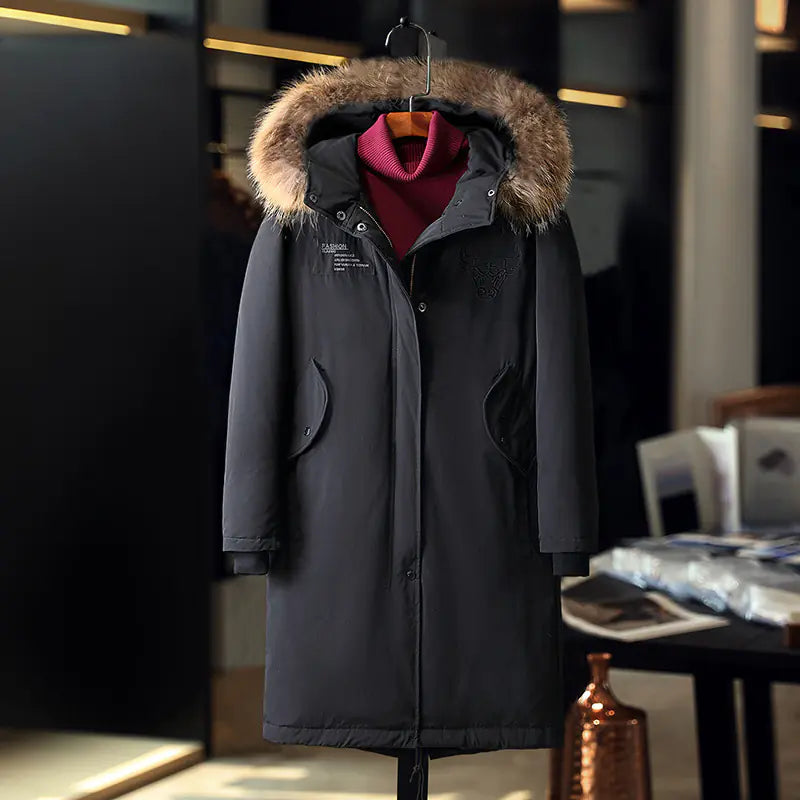 Fashionable Thick Warm Hooded Men's Cotton Jacket