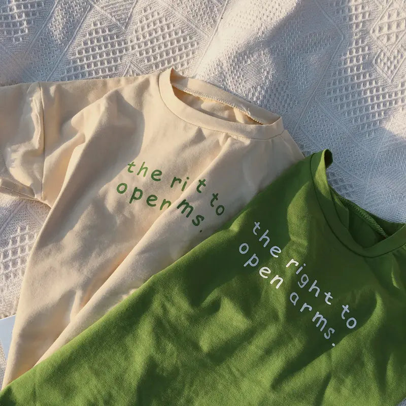 Korean Kids Cotton T-Shirt - Simple Basic Design