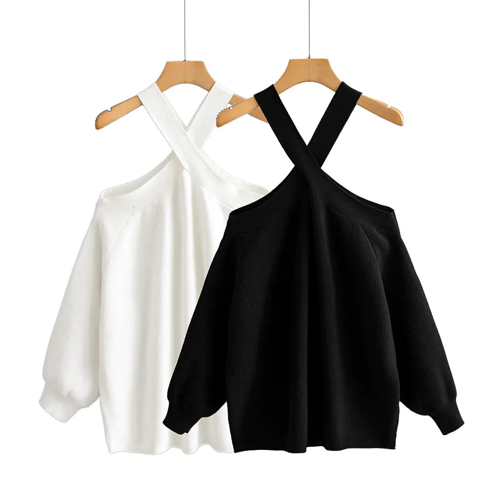 Chic Off-Shoulder Knit Sweater