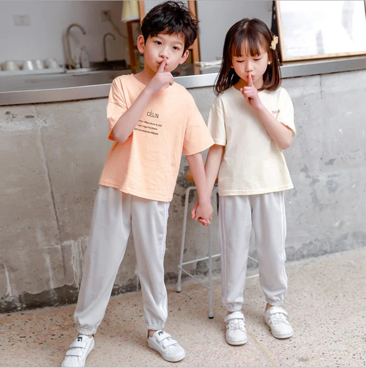 Kids' Casual Summer Pants with Side Stripe Design