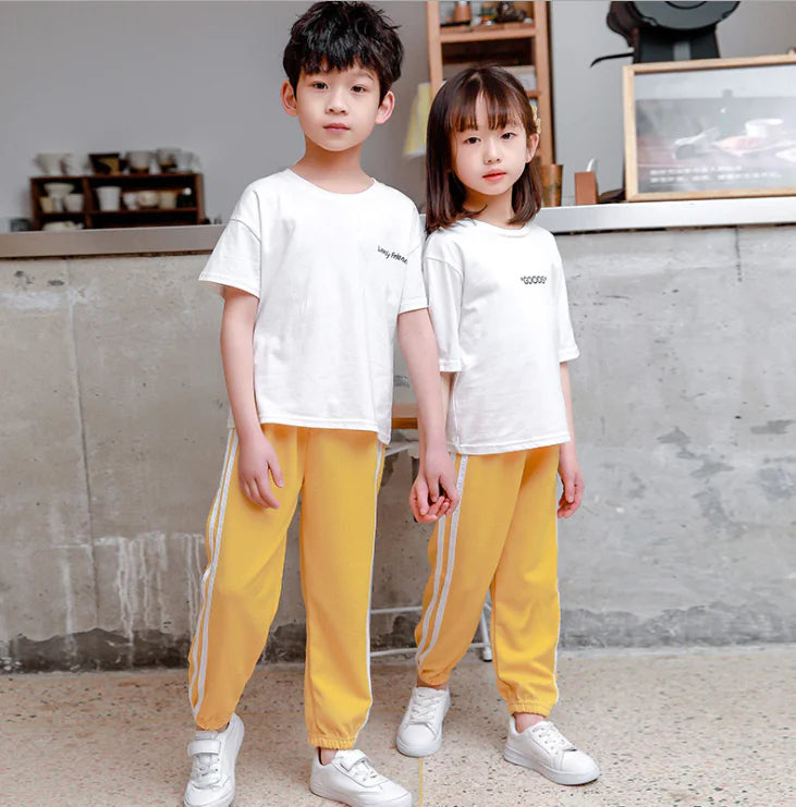 Kids' Casual Summer Pants with Side Stripe Design