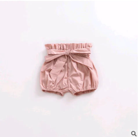 Summer Girls' Bowknot Ruffle Bread Pants and Shorts