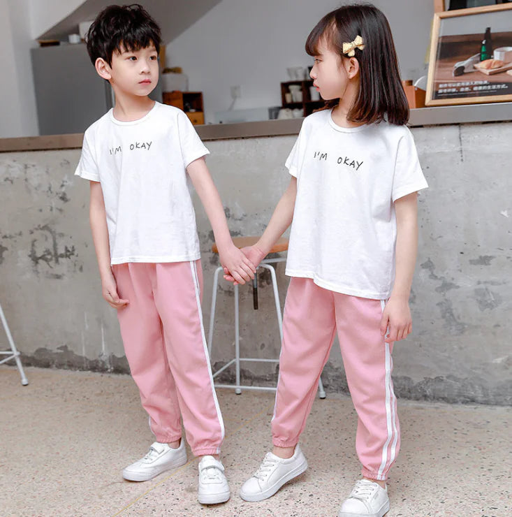 Kids' Casual Summer Pants with Side Stripe Design
