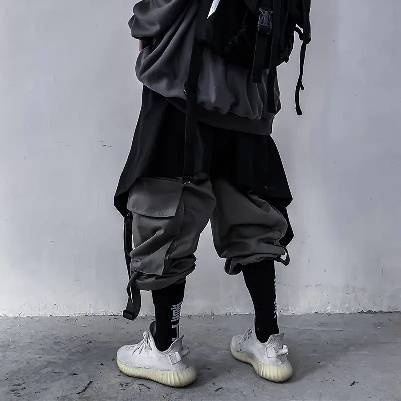 Street Style Unisex Skirt-Pants with Belt Decoration