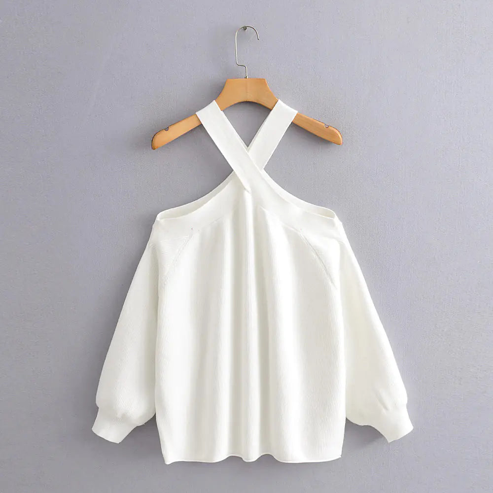 Chic Off-Shoulder Knit Sweater