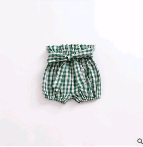 Summer Girls' Bowknot Ruffle Bread Pants and Shorts