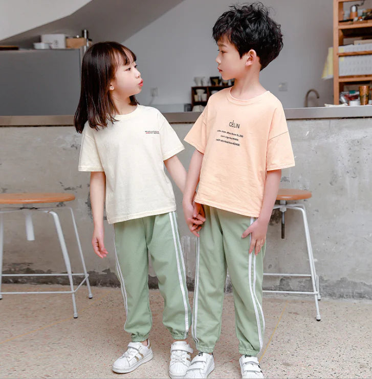 Kids' Casual Summer Pants with Side Stripe Design