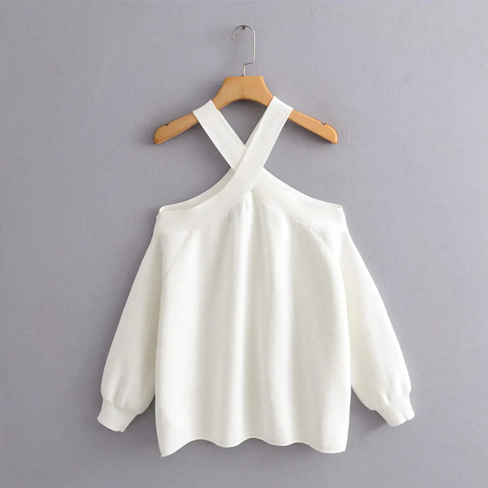 Chic Off-Shoulder Knit Sweater