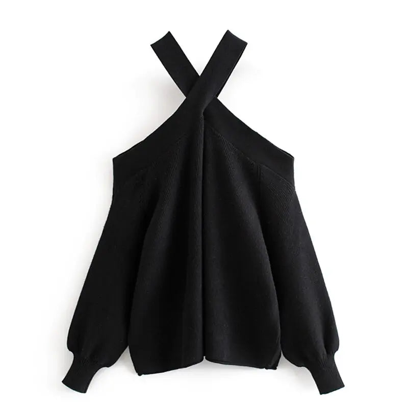 Chic Off-Shoulder Knit Sweater