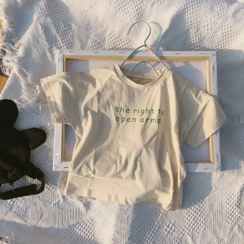 Korean Kids Cotton T-Shirt - Simple Basic Design