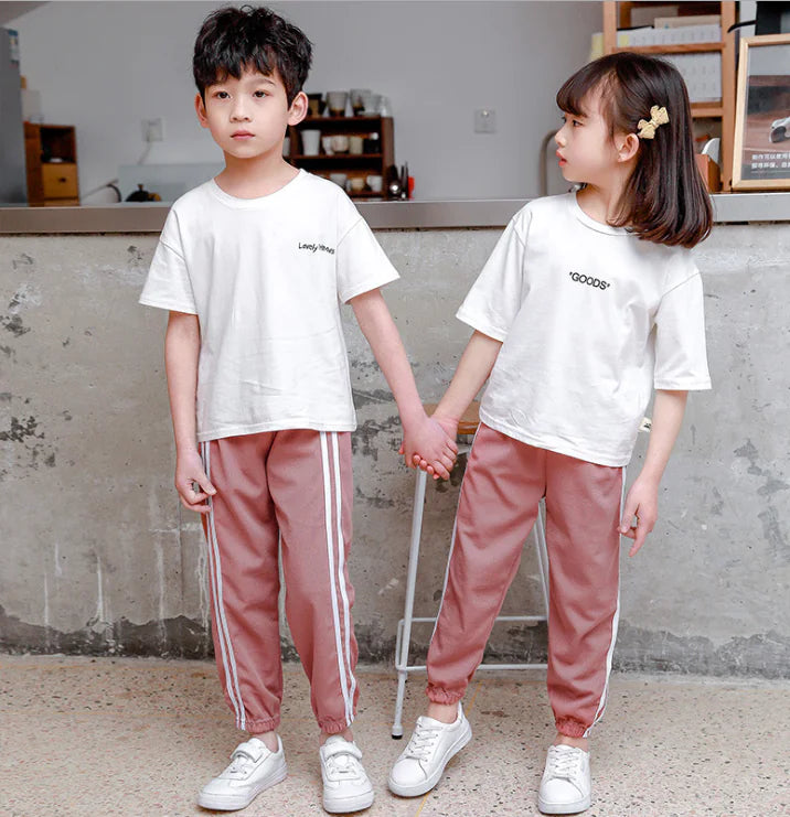 Kids' Casual Summer Pants with Side Stripe Design